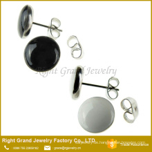 Angepasste Größe Mode aus rostfreiem Stahl Epoxy beschichtet runden Ohrring Ohrstecker